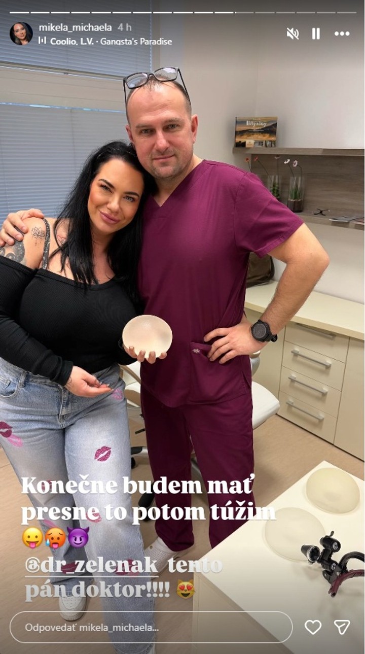 Mikela Vlček, Influencerka, Prsia,, Operácia